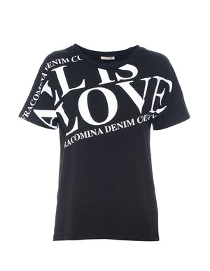 T-SHIRT OVER IN JERSEY DI COTONE CON STAMPA LETTERING ART:FP21ST3023J40009-053-FA-XS