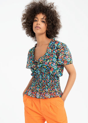 BLUSA REGULAR CON FANTASIA MULTICOLOR FRACOMINA ART: