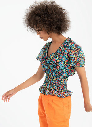 BLUSA REGULAR CON FANTASIA MULTICOLOR FRACOMINA ART: