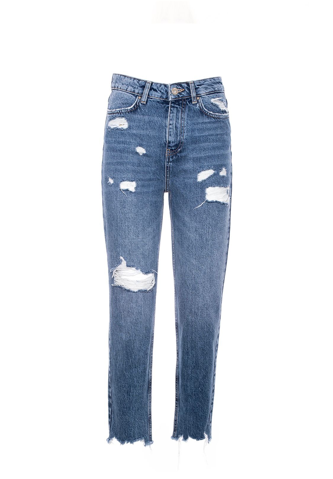 JEANS FRACOMINA BOYFRIEND IN DENIM CON LAVAGGIO MEDIO CON STRAPPI