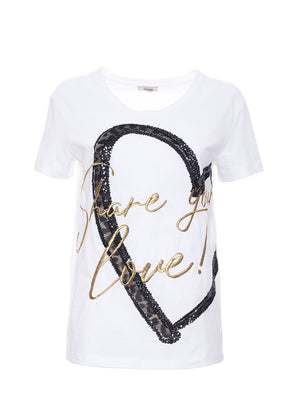 T-SHIRT FRACOMINA OVER CON STAMPA, RICAMI E PAILLETTES ART:FR21ST3038J41311-278-FA-XL