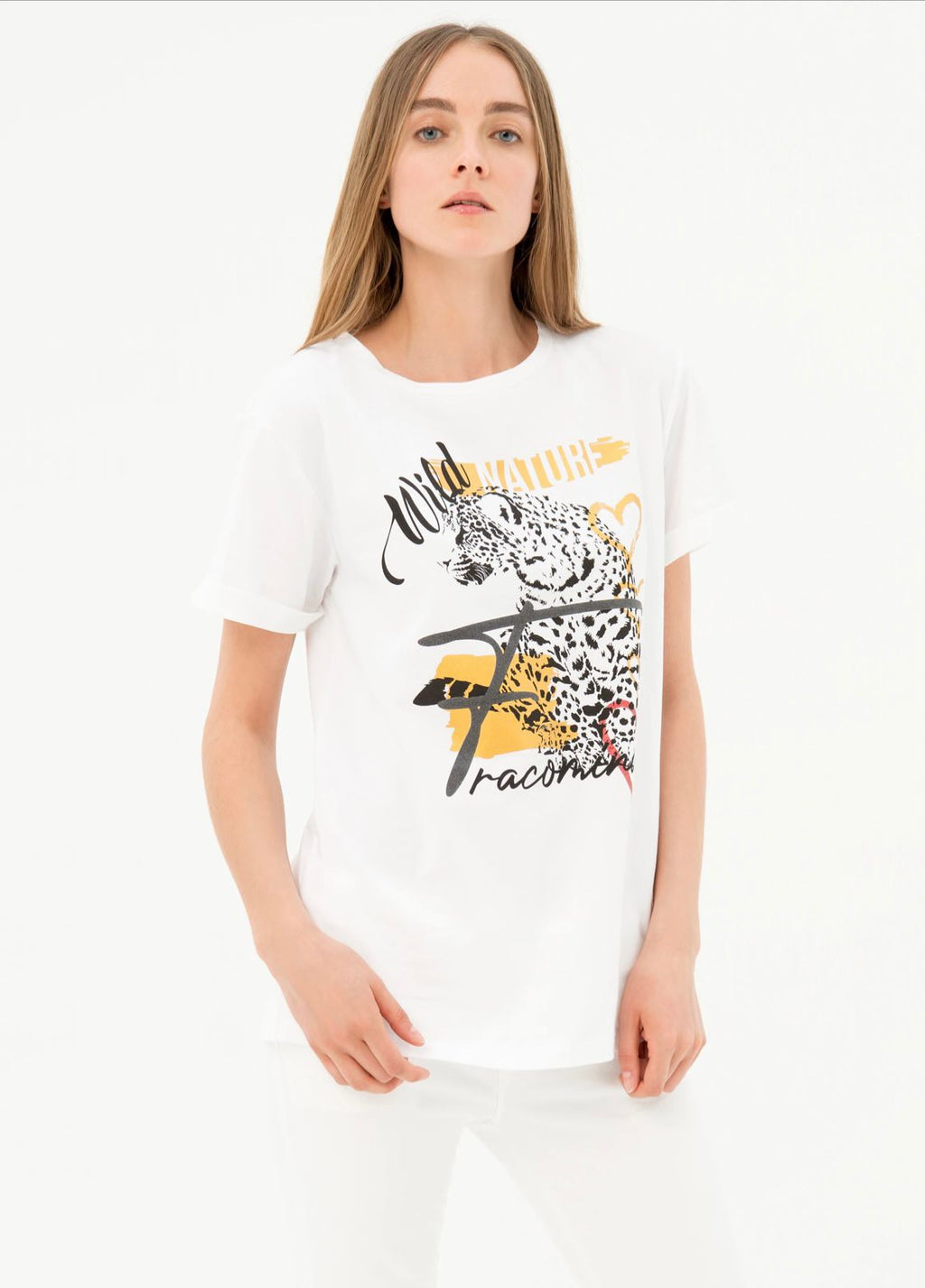 T-SHIRT FRACOMINA AMPIA CON STAMPA MULTICOLOR IN JERSEY ART:FR21ST3007J40110-278-FA-XS